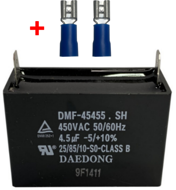 대동 콘덴서 콘덴샤 보일러콘덴서 선풍기콘덴서 모터콘덴서 펌프콘덴서 사각수지콘덴서 450VAC 모음, DMF-45455 4.5uF(450V), 1개