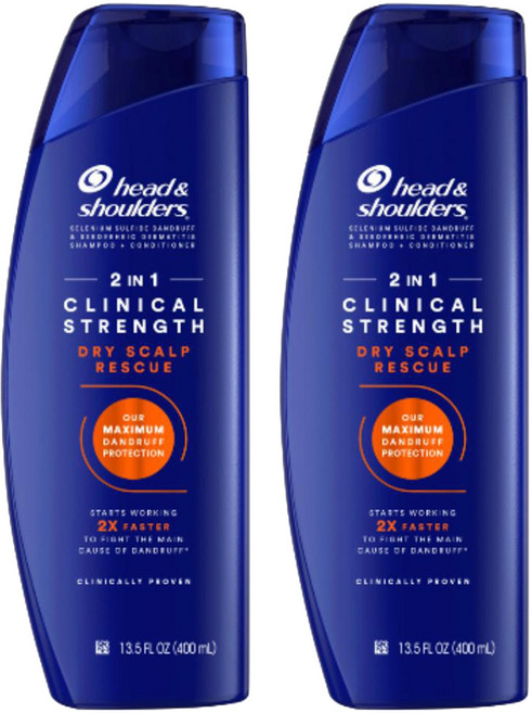 헤드앤숄더 2인1 클리니컬 스트렝스 드라이 스칼프 레스큐 샴푸, 2개, 400ml