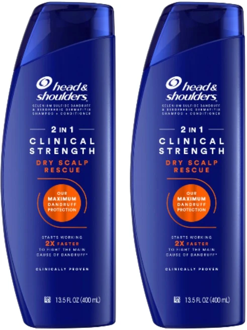 헤드앤숄더 2인1 클리니컬 스트렝스 드라이 스칼프 레스큐 샴푸, 2개, 400ml - 쿠팡
