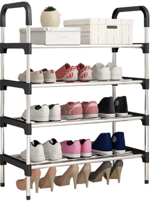 레디박스 다용도 멀티 4단 5단 신발 수납 정리장, 블랙4단, 1개