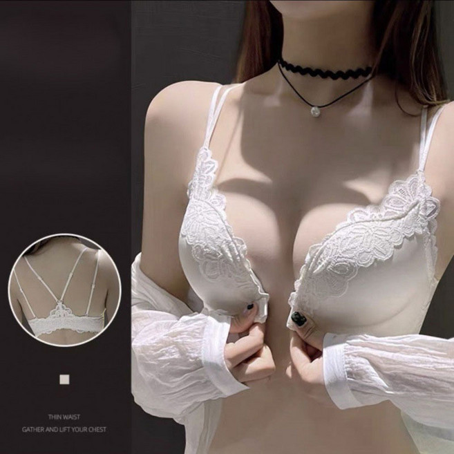 Salimm 섹시 통기성 가슴모아주는 레이스 볼륨업 노와이어 앞후크 브라 브래지어 속옷