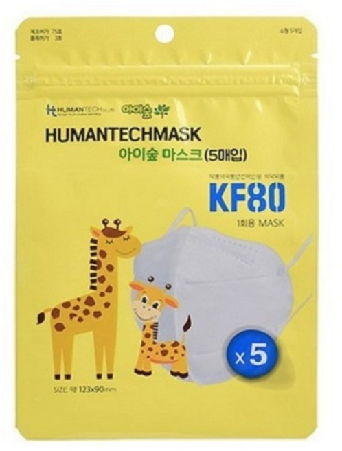 휴먼텍아이숲황사마스크(소형)(KF80), 5매입, 6개