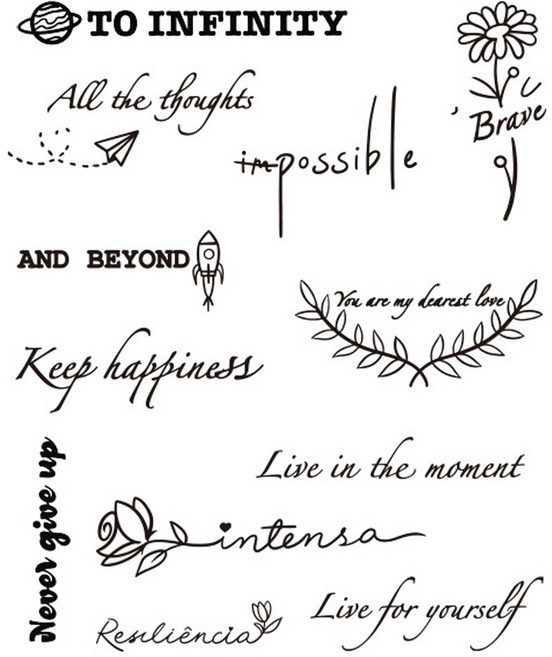 MIRWAY 헤나 레터링 미니 타투스티커, 1개, MWG