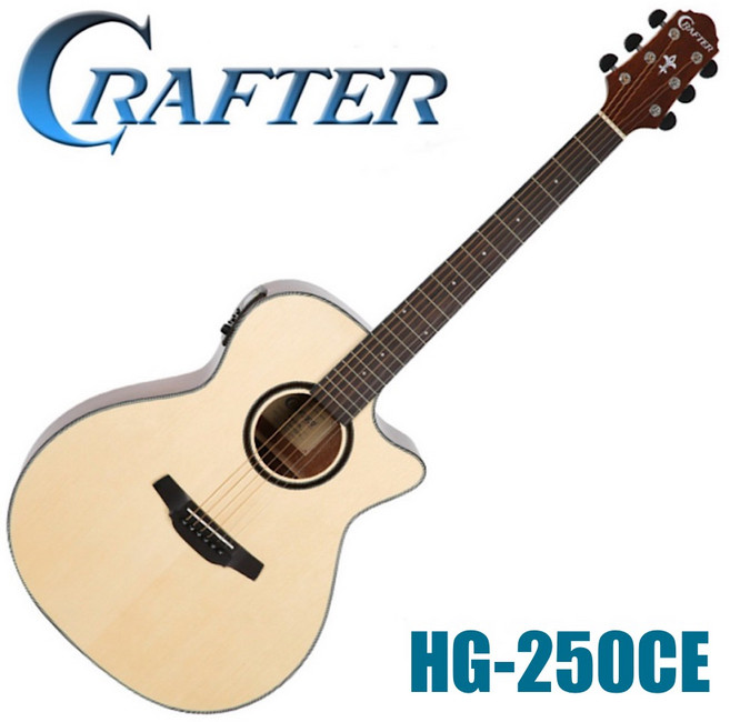크래프터 어쿠스틱 통기타 HG-250CE EQ 컷어웨이 GA 바디 hg250ce, 1개