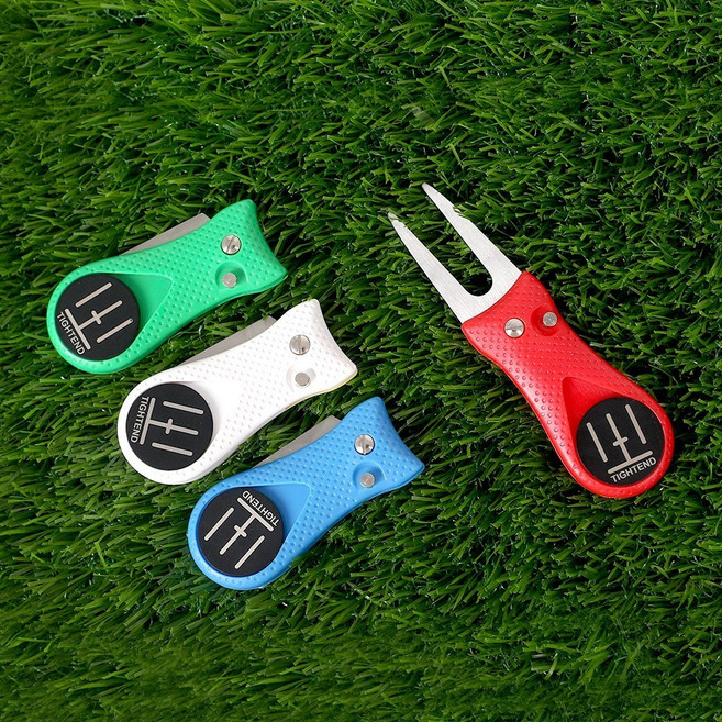 타이트엔드 골프 그린 보수기 볼마커, 2개, 화이트