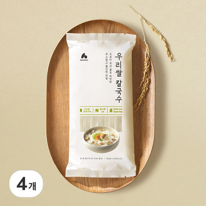 네이처빌 우리쌀칼국수, 4개, 300g