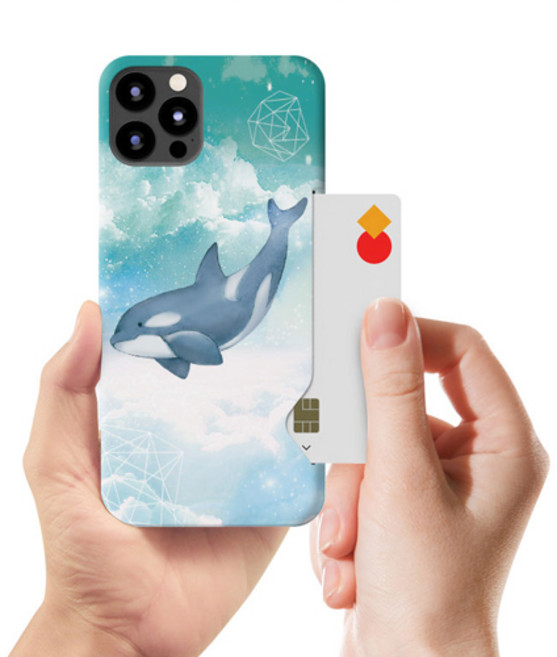 시안샵 TRY 카드하드케이스_돌핀파라다이스 / 아이폰13 12 11 MINI PRO MAX 7 8 SE2 XS XR