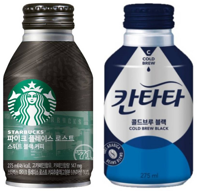 스타벅스 파이크플레이스 스위트 275mlx12캔+칸타타 콜드브루 블랙 275mlx12캔, 1개, 275ml