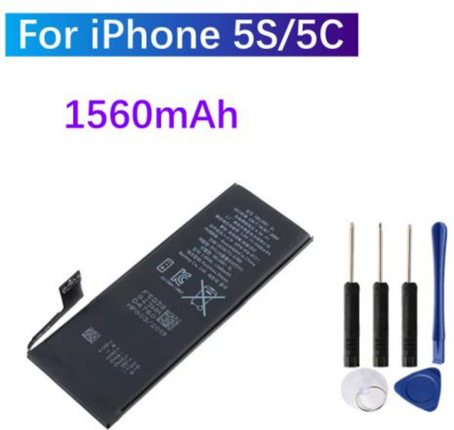 아이폰 5S 5 5C 6 S 6SP 6 7 8 플러스 SE 2016 SE2020 SE2022 용 교체 배터리 애플 4 4S 0 사이클 배터리, 4) For iP5S 5C-1560, 1개