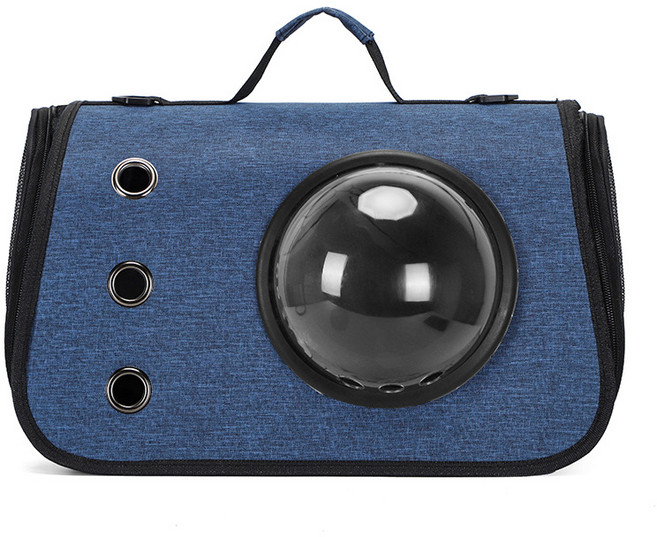 아미성 삼면통풍 고양이 강아지 가방 우주선 이동가방 백팩, 블루, 1개