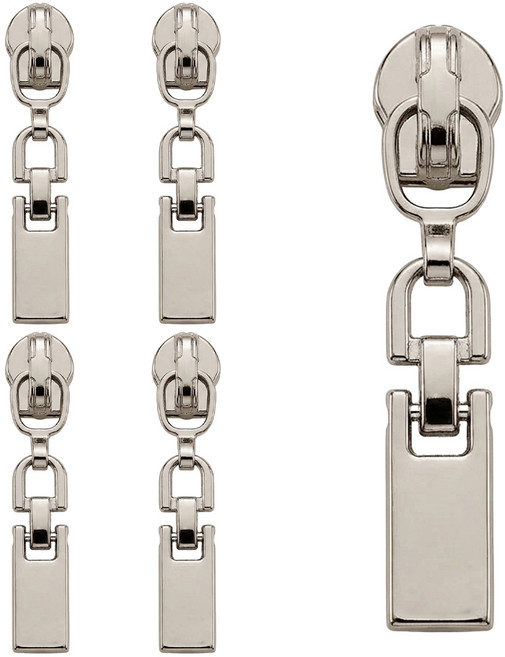 Joeunmall 3호 나일론 지퍼고리 코일 지퍼머리 지퍼손잡이, 5개, 3호-니켈