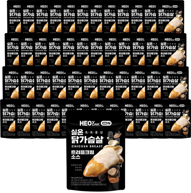 허닭ON 촉촉담백 실온 닭가슴살 트러플크림, 48개, 120g