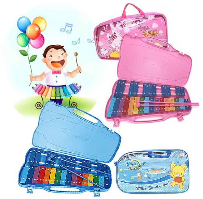 음악수업 초등학생 교육용악기 실로폰 27건반, 블루, 1개