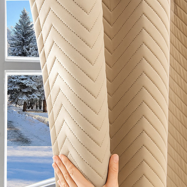 베오라 3중 방한 두꺼운 누빔 패딩 암막 커튼