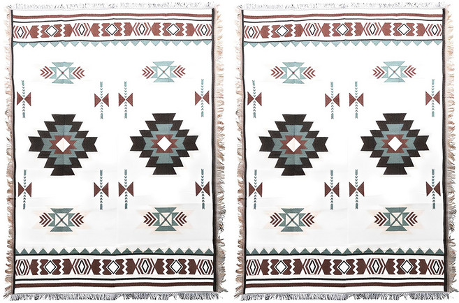 탄씨엔쯔 탄스트라이더 인디안 폴리에스테르 캠핑용 & 가정용 담요, 수크레, 2개