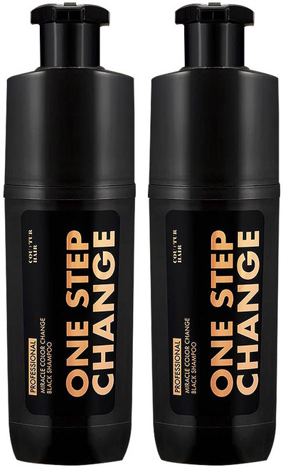 시즌3) 꾸띄르 헤어 컬러 체인지 새치 염색 샴푸 (진갈색), 180ml, 2개