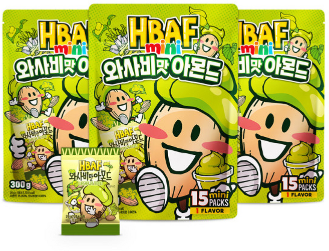 HBAF 바프 미니 와사비맛 아몬드 ( ), 3개, 20g