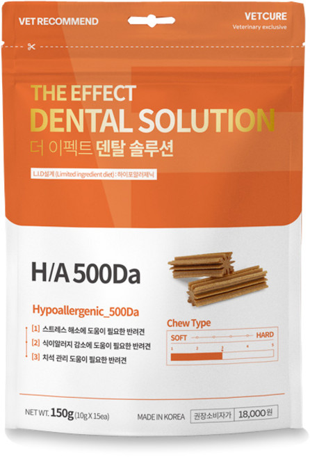 벨릭서/벳큐어 더 이펙트 덴탈 솔루션 [반려견] 기능성 간식, 1개, 150g, 소프트