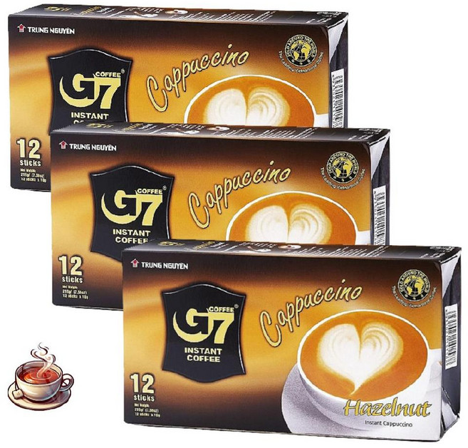 베트남 G7인스턴트 커피 카푸치노 헤이즐넛 믹스커피 12개입 3박스, 3개