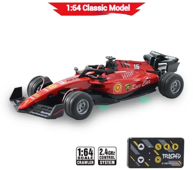 1:64 F1 RC 자동차 미니 합금 F1 포뮬러 고속 원격 조종 자동차 앱 제어 2.4G RC 드리프트 자동차 데스크탑, 09 A-Red