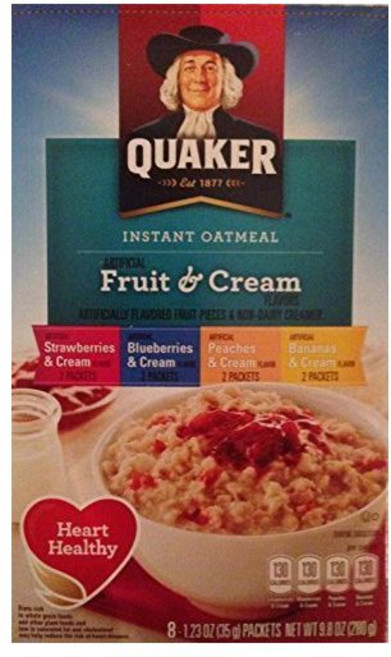 Quaker 오트밀 퀘이커 인스턴트 일반형 8개입, 유기농/일반, 7.9 온스 (4개 묶음), 1개