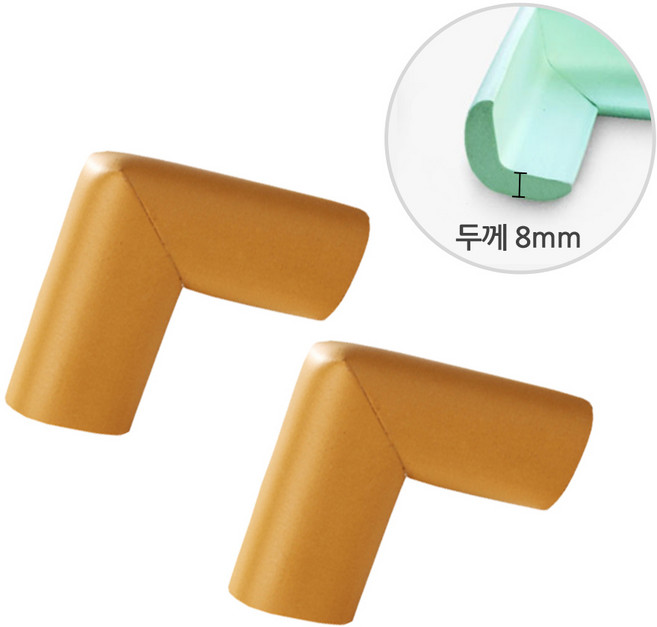 네츄럴파크 기본형코너보호대 모서리/코너보호용품, 브라운, 2개