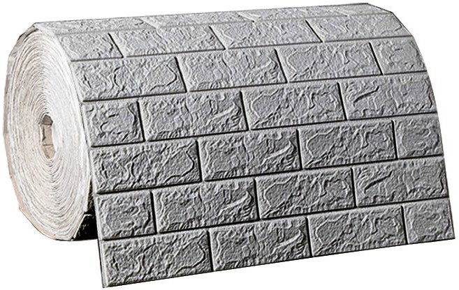 폼브릭 벽돌문 3D 벽 스티커 롤 소프트백 입체 벽지 그레이 블랙 70cm*5m/70cm*10m/70cm*20m, 실버 그레이 [두께 3mm], 1개