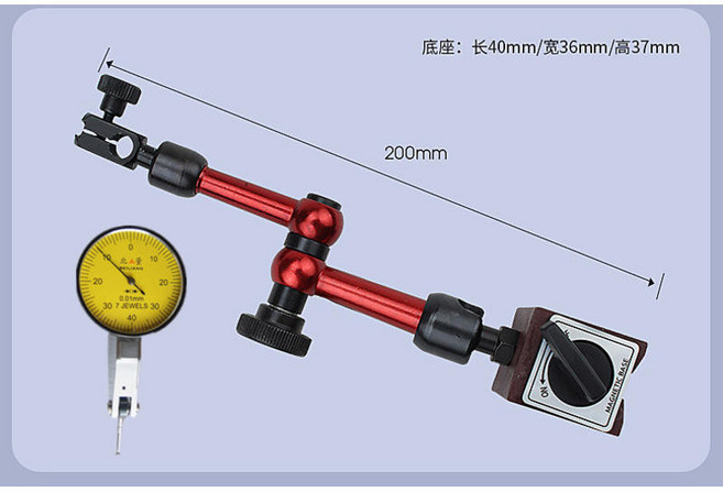 原裝杠杆高精度指針式百分表 錶盤直徑39mm 買就送測頭, 1個, 北量杠杆錶+小錶座
