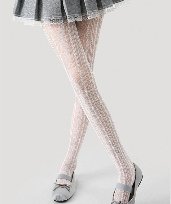 올웨이즈굿 여성 슬림핏 망사 시스루 타이즈 데일리 화이트 팬티 스타킹