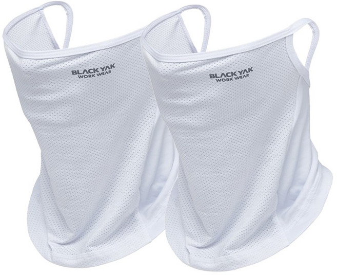 1+1 블랙야크 페이스스카프 쿨버프 귀걸이형 스카프 얼굴햇빛가리개 냉감소재 자외선 차단 마스크, 화이트+화이트