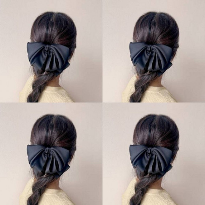 겹날개 블랙 큐빅 실크 헤어핀 악세사리 헤어머리핀