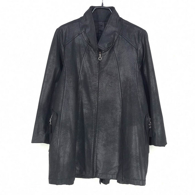 빈티지다온 도호 여성 폴리혼방 8부소매 A라인 춘추자켓 블랙