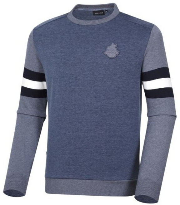 와이드앵글 남성 CO 니트 슬리브 라운드넥 맨투맨