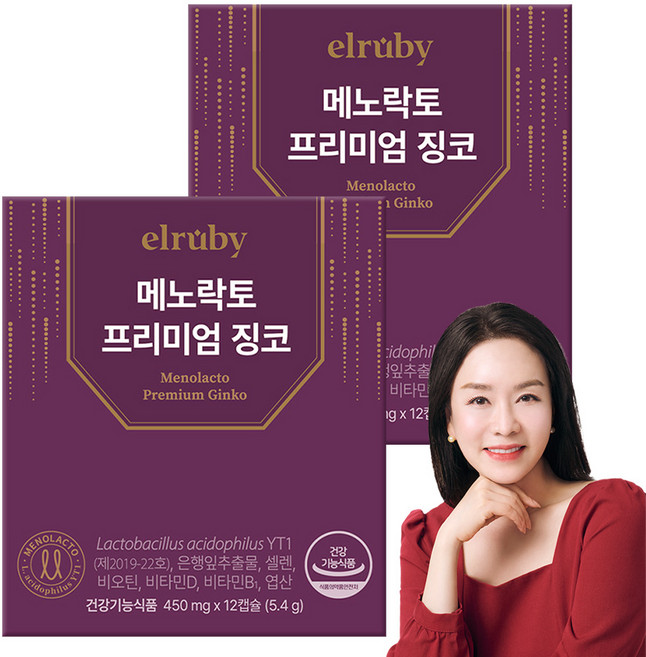 휴온스 엘루비 메노락토 프리미엄 징코 / 신상품 리뉴얼 징코, 12정, 2개