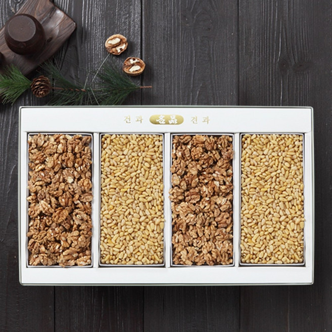 [대명상사]임산물세트 2호 (호두잣) (조각호두살 특 205g×2상자 )+ (잣 200g x2 상자), 1개