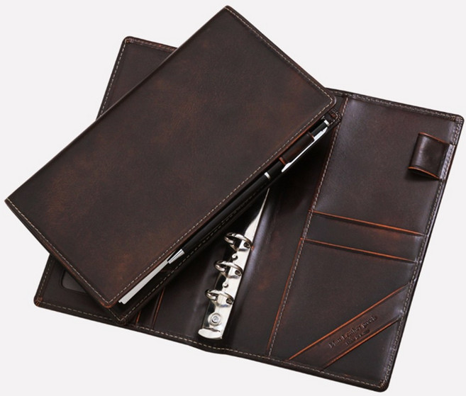 [2026년 속지] 마뜨 아도방 소가죽 이니셜각인 48절 6공 플래너 미니 휴대용 수첩 다이어리 커버 투톤브라운, (투톤연밤)D75013