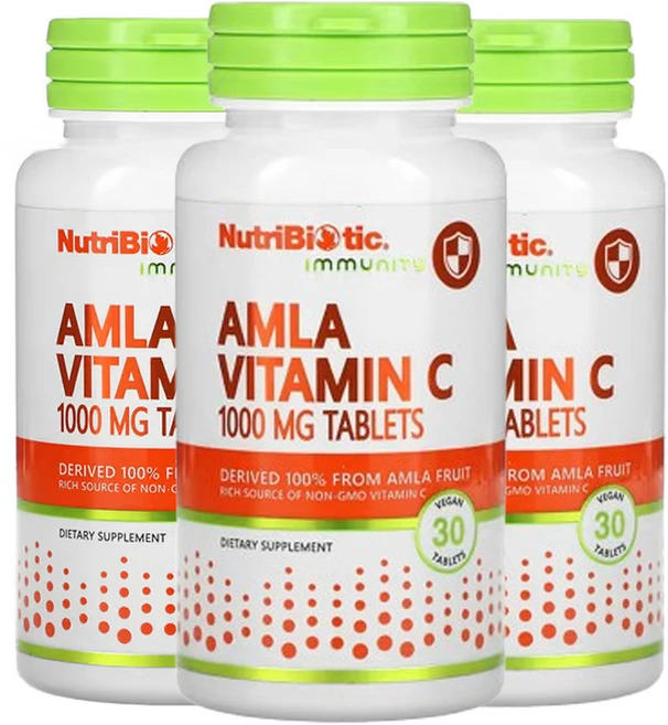 뉴트리바이오틱 면역력 Amla 비타민 C 1 000mg 비건 정제 30정 3팩 - 쿠팡