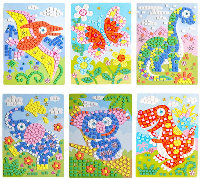 감성팩토리 모자이크스티커 EVA 놀이 6종, 1세트, C타입