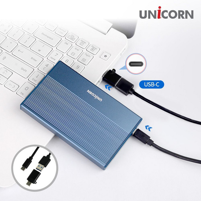 유니콘 USB3.2 Gen2 2.5인치 HDD SSD 외장하드케이스 ssu*17795CK, 1개