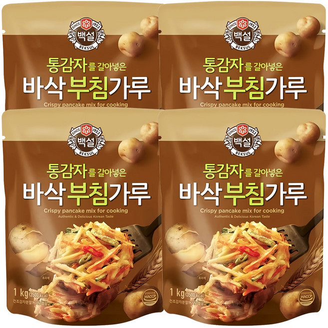 CJ제일제당 통감자를 갈아 넣은 바삭부침가루, 1kg, 4개