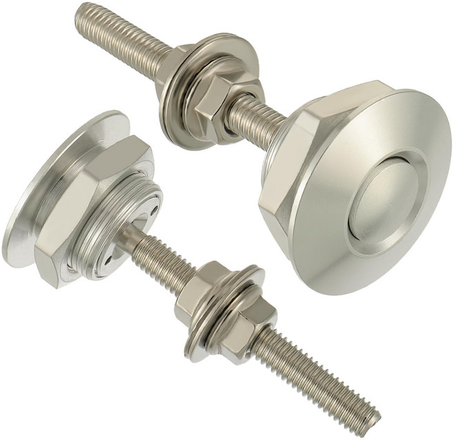 EPLZON 지름 1.25인치 퀵 릴리스 래치 범퍼 후드 번호판 잠금 클립 키트 범용 알루미늄 엔진 핀2개 팩 실버
