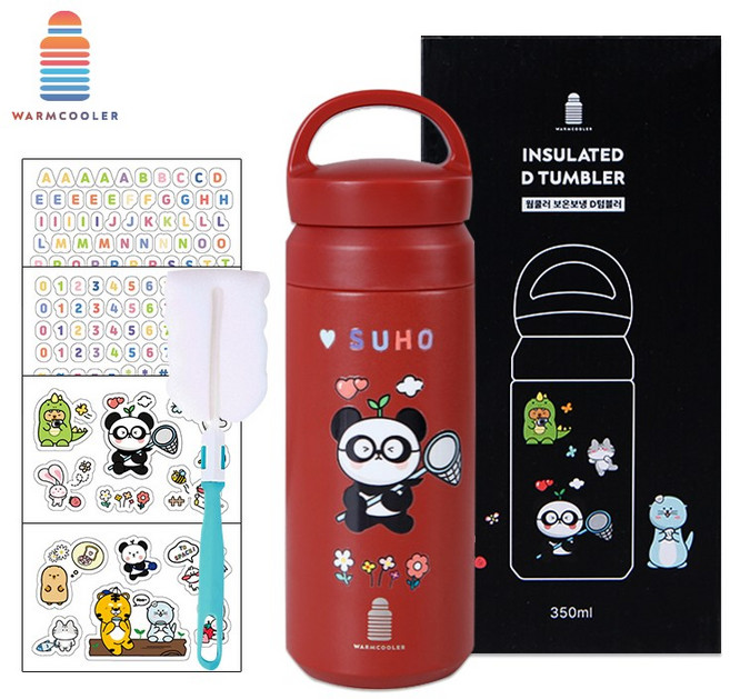 마마픽스 심플 스텐 텀블러 보온 보냉병, D텀블러-레드, 350ml, 1개