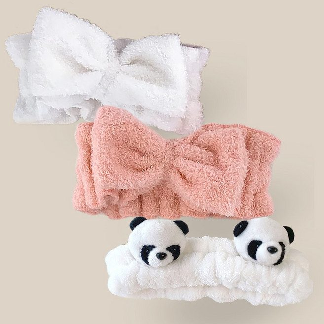 더웰 러블리 고수면 극세사 헤어밴드, 화이트, 1개