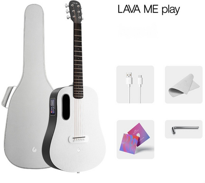 LAVA ME PLAY 어쿠스틱 스마트 라바플레이미 초보 숙련 사이런트, 화이트 포그 그레이 기본 세트 36인치, 1개