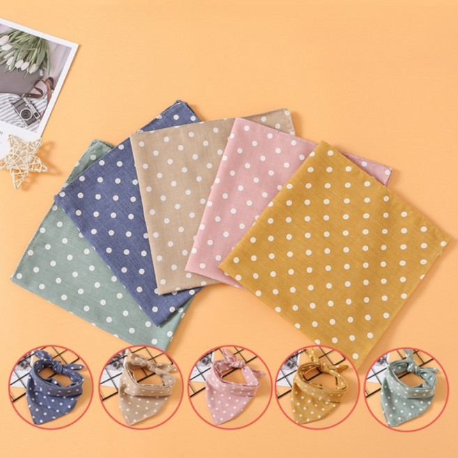 보리별 땡땡이 패턴 손수건 쁘띠 스카프