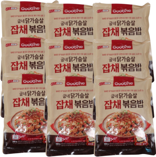 굽네 닭가슴살 잡채 볶음밥 200g x 10개