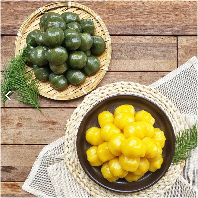 강원도 강릉 땅콩이네 "쑥 호박"감자떡 국내산 감자전분 쫀득하고 맛있습니다., 3.쑥감자떡 1kg + 호박감자떡 1kg, 1kg, 2개