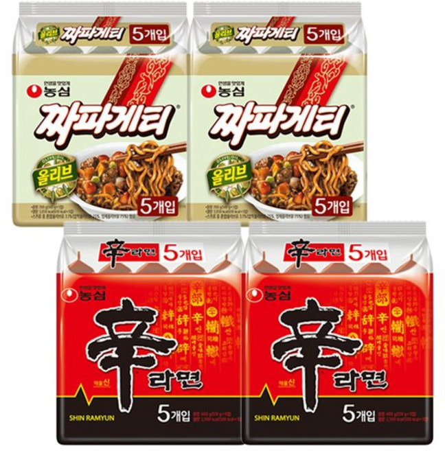 농심 신라면 10개 + 짜파게티 10개, 1개