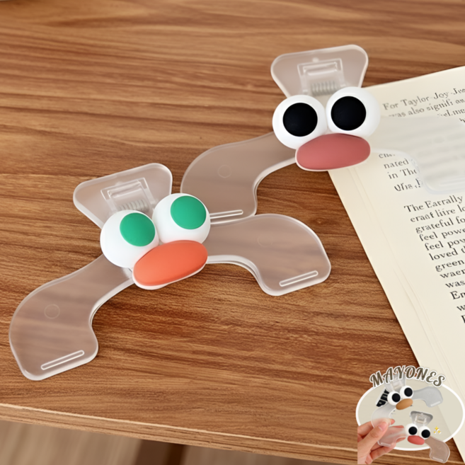 마요네스 코봉이 북스토퍼 집게 북클립 2P, 브라운 1개 + 오렌지 1개