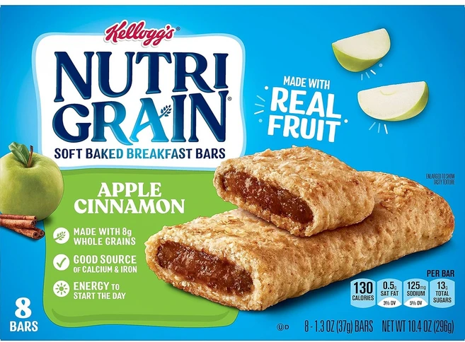 Kellogg's 뉴트리 그레인 소프트 베이크드 브렉퍼스트 바 애플 시나몬, 37g, 8개 - 쿠팡